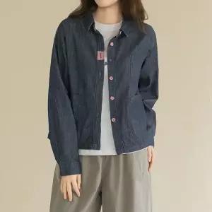 엄마옷 마담4060 [내추럴포엠]레드단추인디고 여성 데일리 셔츠 -RBL2604028-