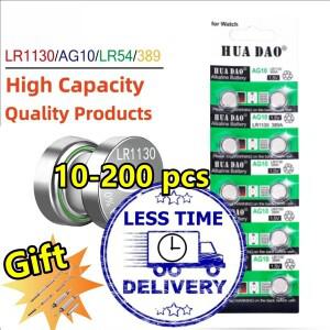 AG10 LR1130 1.55V 버튼 배터리 LR 389A LR54 L1131 시계 보청기 손전등 달력 장난감 알카라인