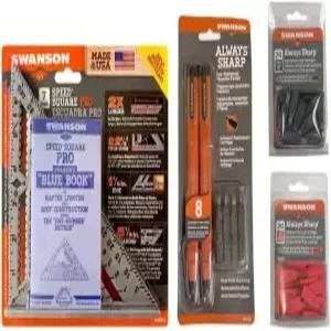 블루북이 포함된 스완슨 스피드 스퀘어 프로 키트 항상 날카로운 연필 2개 블랙과 레드 색상의 교체 팁