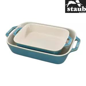 스타우브 오븐 세라믹 꼬꼬떼 2종 밧드 그릇 직사각형