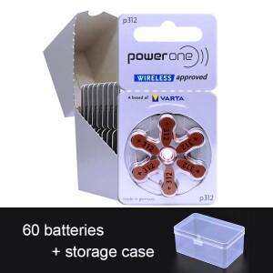 ITC 보청기용 파워원 배터리 60x 고출력 아연 에어 셀 단추 독일 1.45V 312 PR41