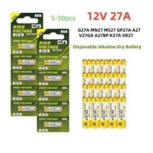 5-50Pcs A27 27A 12V 알카라인 배터리 MN27 L828 ALK27A VR27 초인종 원격 제어 장난감
