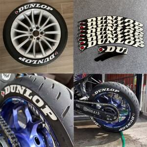 3D 자동차 타이어 휠 스티커 범용 DUNLOP 바이크 오토바이 맞춤형 스타일링 라벨 액세서리