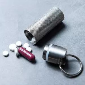 휴대용 미니 약통 약병 단 방습 티타늄 소형 단층 밀폐 방수