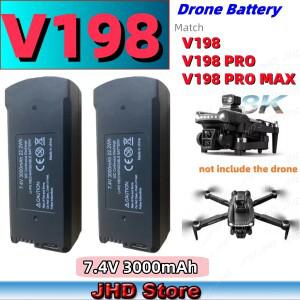 JHD  드론 배터리 예비 부품 V198 8 8K GPS RC 쿼드콥터 V198PRO 7.4V 3000mAh MAX PRO