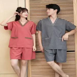 찜질방옷 사우나복 세트 커플 단체복 마사지복 한의원