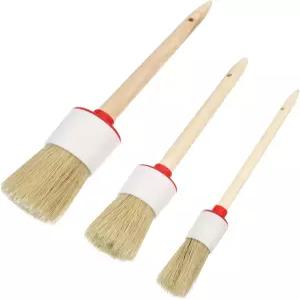 알리피스 나무 손잡이 칫솔모 페인트 브러시 세트 자동차 청소 및 바니시 둥근 머리 디테일 멧돼지 털