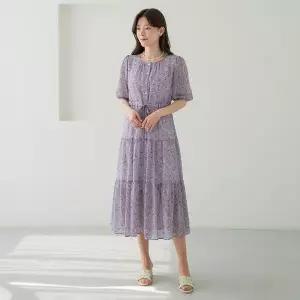 [마담4060]엄마옷 마담4060 단추허리끈플라워 여성 데일리 원피스 -ROP2604005-..