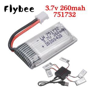 RC 드론 쿼드콥터 예비 부품용 Lipo 배터리 및 H36 충전기 세트 E010 Furibee F36 3.7V 260mAh