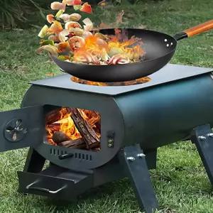 거꾸로타는 난로 리버스 펠렛 나무 주물 화목 장작 캠핑