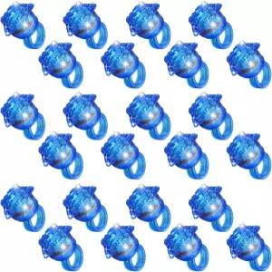 누달라 24팩 라이트 업 스타 링 7월 4일 다크 파티에서 빛나는 LED 젤리 핑거 할로윈 크리스마스 콘서트