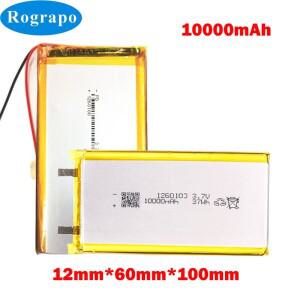 3.7V 리튬 폴리머 배터리 1260100 소프트 패키지 파워 뱅크 블루투스 스피커 태블릿 DVD 12x60x100mm 10000