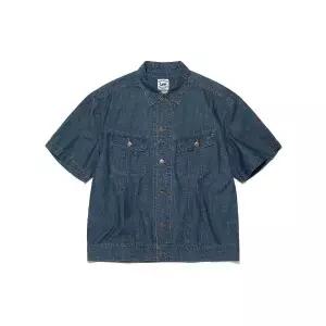 브랜드정품 LEE 라이더스 데님 반팔 셔츠 인디고 다크 147473