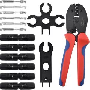 태양광 패널 케이블 크림핑 커넥터 도구 키트 페어 솔라 스패너 렌치 조립 및 설치용 와이어 포함 SHRJ