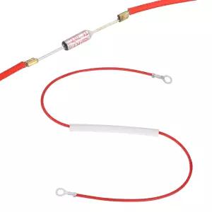 MECCANIXITY 유니버설 밥솥 온도 퓨즈 70°C 10A 250V 금속 열 양 끝 링 단자 섬유 유리 슬리브 포함 전기