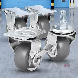 경량소형1.5 우레탄 4개 케스터 회색 바퀴 무소음hij863