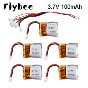 미니 소형 RC 쿼드콥터 드론 배터리 Wltoys V272 V292 Hubsan Q4 H111 용 리튬-포 3.7V 100mAh 1.25mm 플매