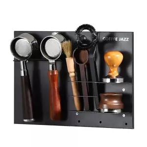 카페도구랙 커피 템퍼 도구 블랙 우드 종이컵