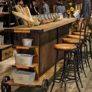 바스툴 홈바 스툴 X) (등받이 빈티지 40x40x70-85cm 의자 높은 바텐더