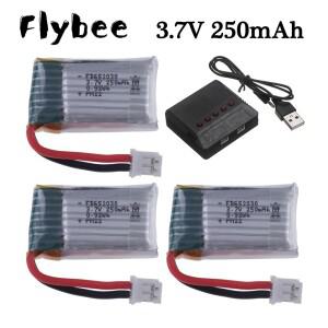 RC 드론 쿼드콥터 부품용 Lipo 배터리 H56 T2G F36 H36 E010 E013  3.7V 250mah