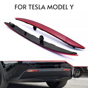 Tesla Model Y용 테일 리어 범퍼 리플렉터 레드 반사 라이트 스트립 2개  1495817-00-C를 로 번역해 주세요