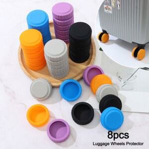 캐리어바퀴교체 수리 자동 사운드 마모 박스 수하물 바퀴 커버 캐스터 보호대 실리콘 커버가있는