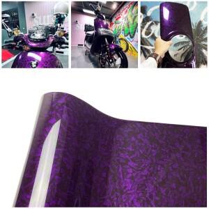 단조 탄소 섬유 비닐 필름 보라색 크리스탈 자동차 스티커 바디 및 액세서리포장 튜닝 커버