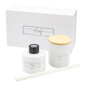 크리스마스 생일 기념일 의 날을 위한 ASALY 럭셔리 향초 선물 세트 향초 1개(라벤더) 리드 1개(로즈 우드)