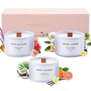 여성용 럭셔리 캔들 선물 세트 u2013 럭셔리 캔들 박스 핑크 박스에 향초 3개 u2013 어버이날 생일 및 집들이 선물