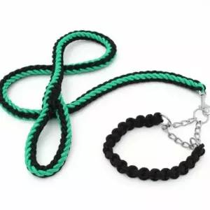 [반려] 반려견 외출 리드줄 DP75573 그린블랙 애견 산책 로프줄 대형견