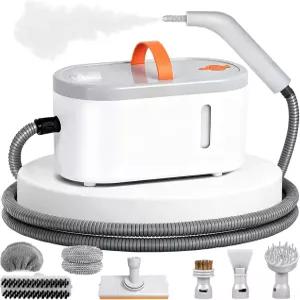 가정용 스팀 클리너 - 15초 히트업으로 청소할 수 있는 휴대용 0.78 쿼츠 탱크 9개 액세서리 깨끗한 그리스