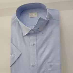 [예작]예작 23S/S 블루 코튼폴리 가로핀ST/스냅단추 일반핏 반팔셔츠 YJ3MBR212_SC