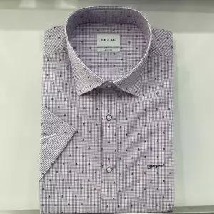 [예작]예작 21S/S 바이올렛 체크 프린트/다트X 슬림핏 반팔셔츠 YJ1MBS427VI_SC