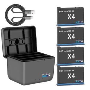 ta360 X4 배터리 2600mAh + 360 ONE X 4 전원 액세서리 용 고속 충전 케이스 보관함 정리함