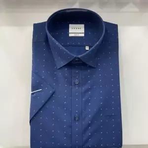 [예작]예작 21S/S 네이비 모달 프린트 슬림핏 반팔셔츠 YJ1MBS428NY_SC