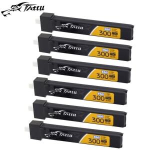 6Pcs TATTU 1S 3.8V 300mAh 75C LiPo 배터리 RC 헬리콥터 Quadcopter FPV 레이싱 드론 부품 BT2.0 플매트