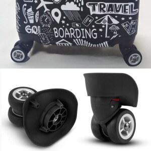 캐리어바퀴교체 수리 가방에 2PCS 교체 바퀴 수하물 전자 침묵 캐스터 부품 고무