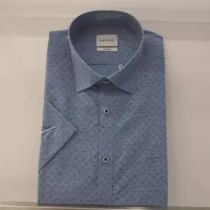 [예작]예작 21S/S 네이비 도트 변형 패턴 반팔셔츠 슬림핏 YJ1MBS056NY_SC