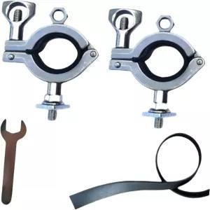 QccHieUs 2X 루프 랙 삽 장착 브래킷 금속 클램프 도끼 홀더 차량 액세서리용 고무 키트 실버