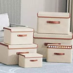 [JED] 커버 다용도 간결 옷정리 수납함 손잡이 리빙 1P 박스 M