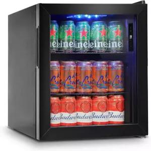 폼업 미니 냉장고 50캔 리버시블 유리문이 있는 소형 음료 온도 조절이 가능한 카운터탑 쿨러 사무실