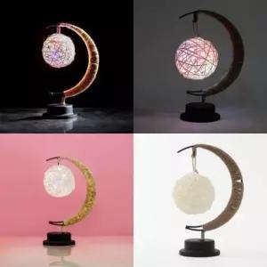 [Deco] 침실조명 건전지 라탄볼 레인보우 무드등 초승달 LED 침대조명