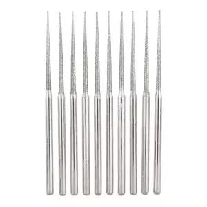 다이아몬드 팁 로터리 툴 버 테이퍼 헤드 연마 비트 세트 3mm 섕크 드멜 액세서리용 보석 유리석 조각 10개