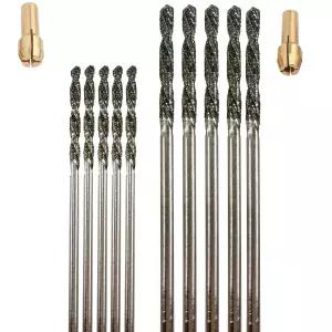 드릴락스 10PC 다이아몬드 비트 세트 보석 제작 바다 유리 돌 조개껍데기용 1.5mm 각 5개 드레멜 로터리