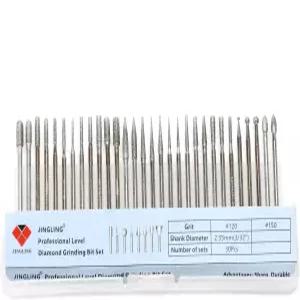 징글링 다이아몬드 연삭 비트 세트 석각 도구 주얼리 파일 3/32인치 섕크 30개 회전 팩용