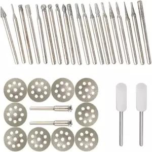 드멜 로터리 툴 연삭용 다이아몬드 버 세트 커팅 비트 스톤 유리 타일 주얼리 각인 암석 에칭 석조 1/8인치