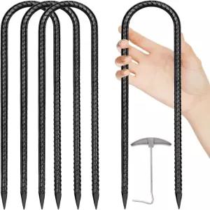 에어든 트램펄린 스테이킹 강풍 앵커 12인치 지상 텐트 헤비 듀티 U 철근 액세서리