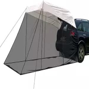 모기장이 달린 자동차 차양 선 쉘터 - 야외 캠핑 및 여행을 위한 휴대용 SUV 캐노피 테일게이트 그늘막