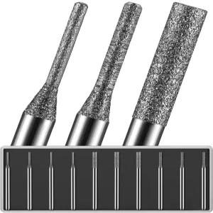 드릴링용 드멜 1mm/4Pcs 150그릿 다이아몬드 드릴 비트 1/8 섕크 연마 유리 스톤 주얼리 금속 팁