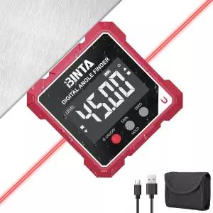 가 장착된 빈타 디지털 앵글 파인더 4면 마그네틱 게이지 USB-C 충전식 IP54 방수 경사계 목공 건축 DIY용
